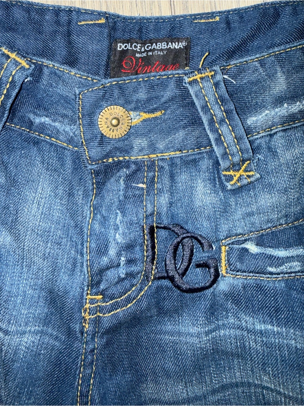 Vintage Dolce & Gabbana D&G Y2K Jeans Size 28 Made in Italy Logo Hardware